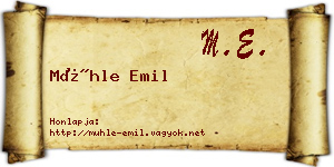 Mühle Emil névjegykártya