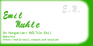 emil muhle business card